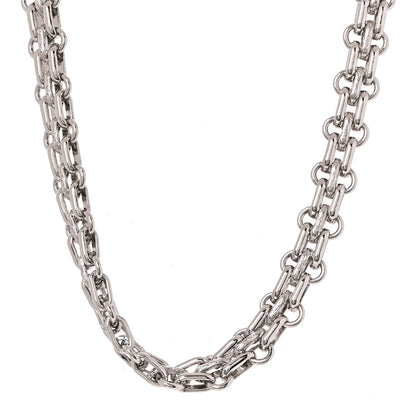 Chanel Metal Chain Link CC Choker Necklace Silver 1 of 6