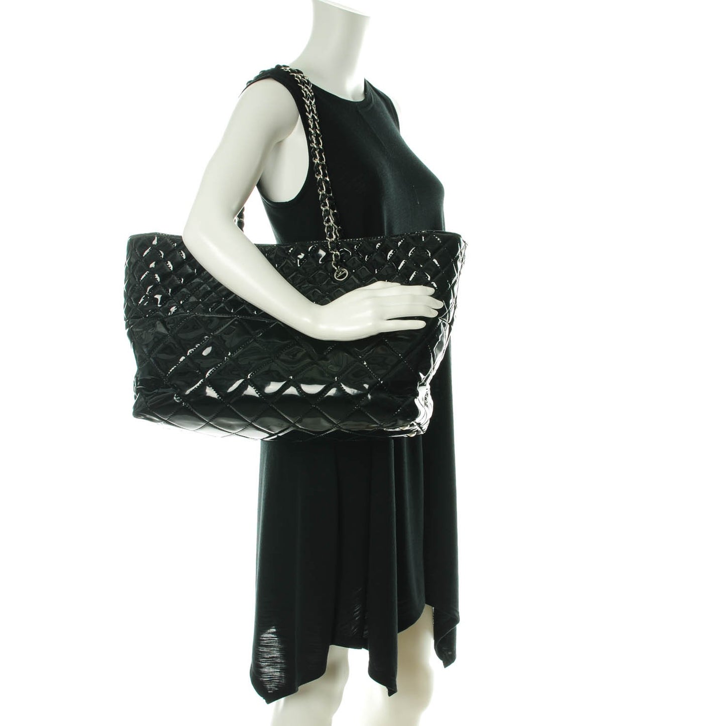 Vinyl Quilted In The Business Large Tote Black