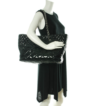 Chanel Vinyl Quilted In The Business Large Tote Black 2 of 7