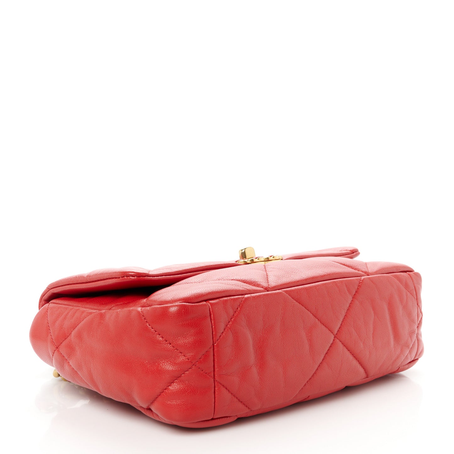 Goatskin Quilted Medium Chanel 19 Flap Red