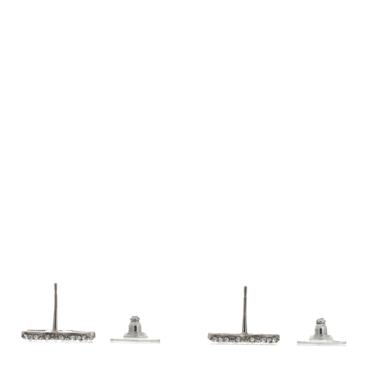 Crystal CC Earrings Silver