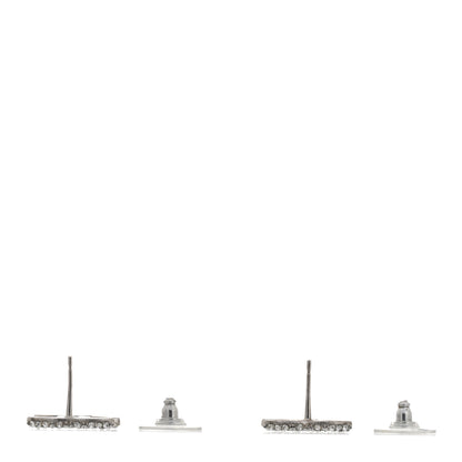 Chanel Crystal CC Earrings Silver 2 of 4