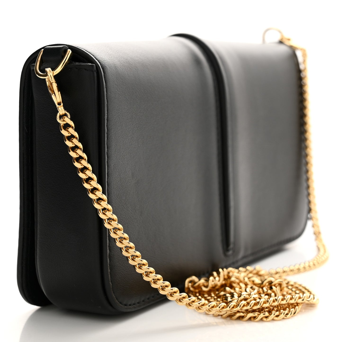 Vitello Grace Matte Fendigraphy Wallet On Chain Black