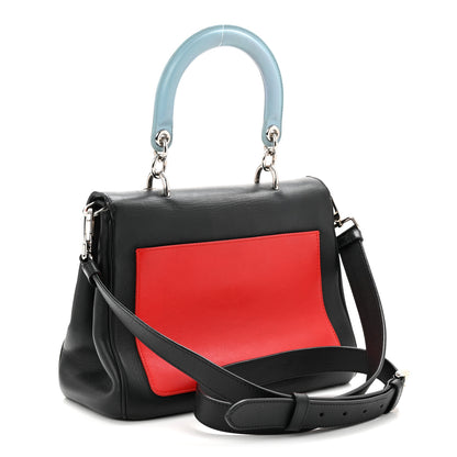 Christian Dior Smooth Calfskin Tri-Color Small Be Dior Flap Black Blue Red 3 of 11