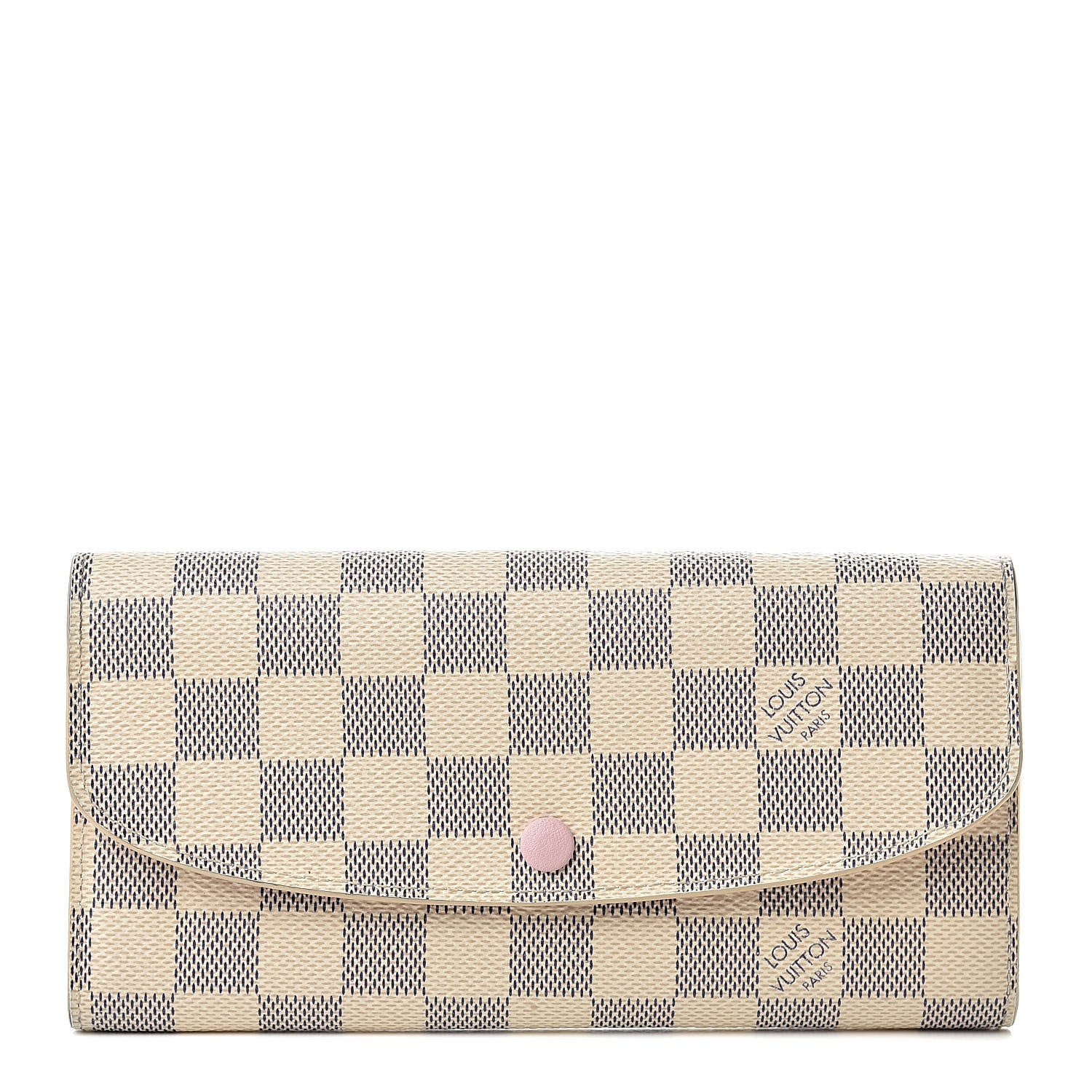 Louis Vuitton Damier Azur Emilie Wallet Rose Ballerine 1 of 14