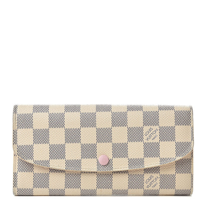Louis Vuitton Damier Azur Emilie Wallet Rose Ballerine 1 of 14