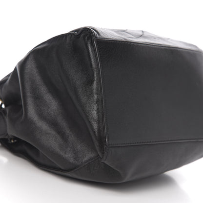 Chanel Lambskin CC Stitched Drawstring Bucket Bag Black 11 of 13