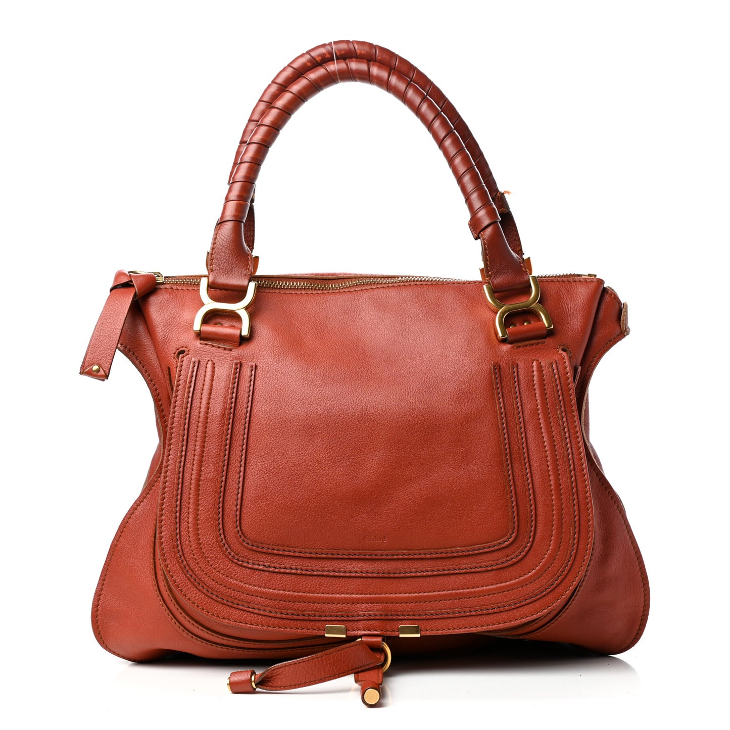 Calfskin Large Marcie Satchel Maple Leaf