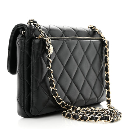 Chanel Lambskin Quilted CC Pocket Clutch With Chain Black 3 of 11
