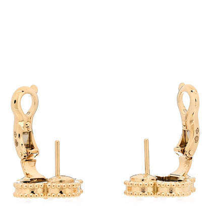 Van Cleef & Arpels 18K Yellow Gold Black Onyx Vintage Alhambra Earrings 3 of 5
