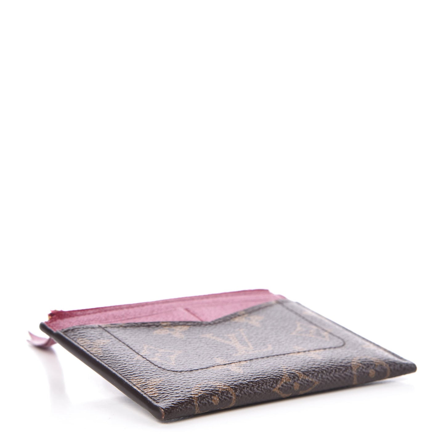 Monogram Zipped Card Holder Fuchsia