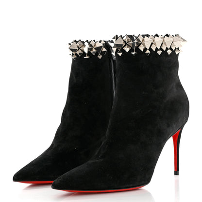 Christian Louboutin Veau Velours Firmamma 100 Booties 37 Black Silver 3 of 8