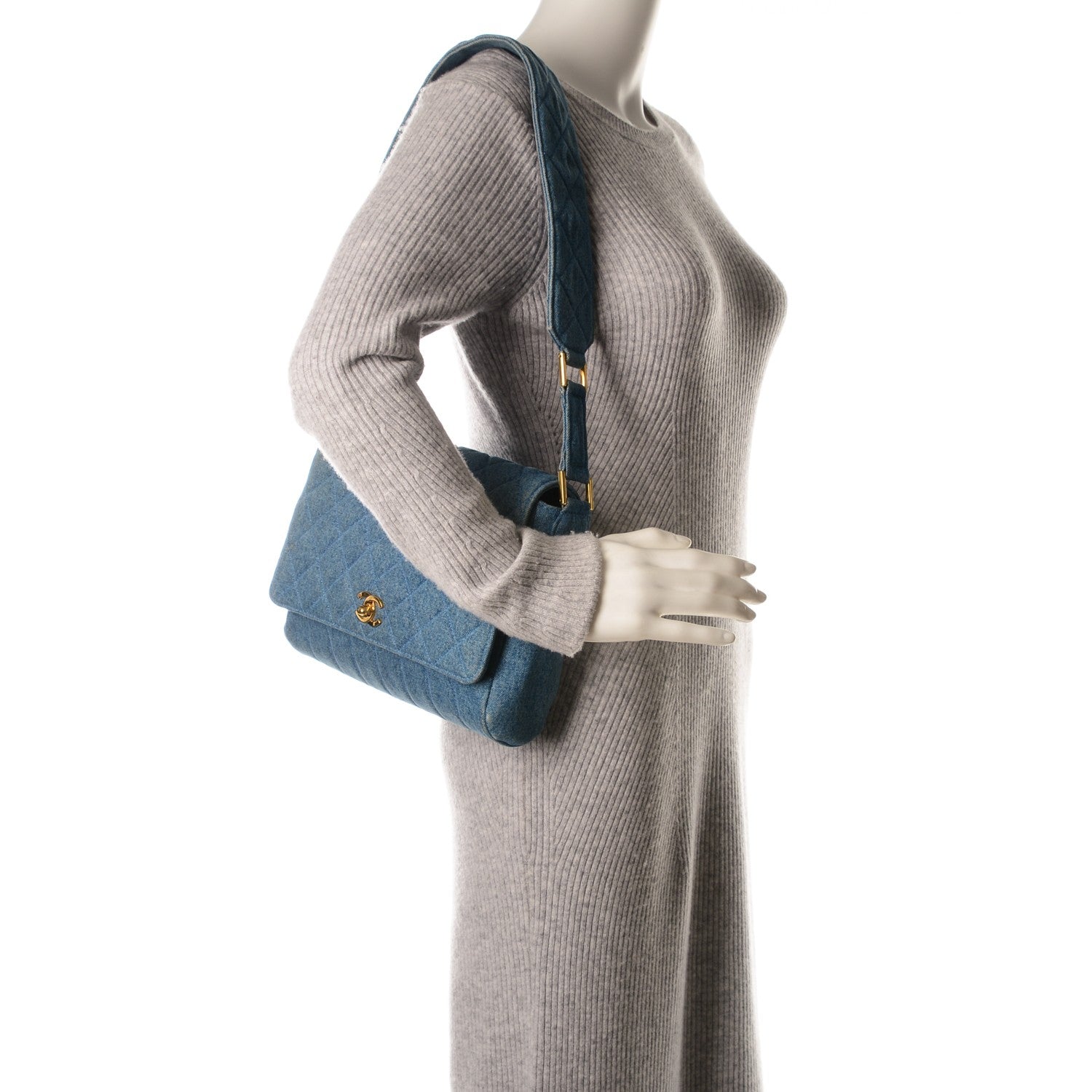 Chanel Denim Quilted Flap Blue 2 of 8
