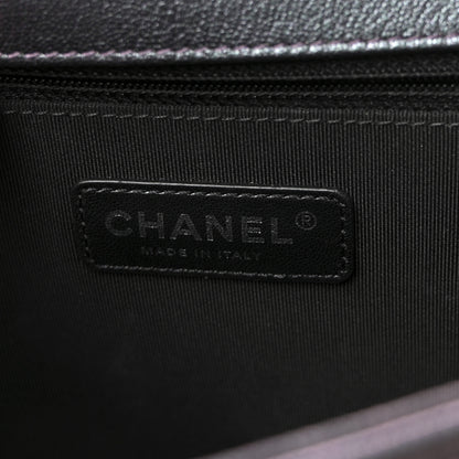 Chanel Iridescent Goatskin Quilted Medium Boy Flap Purple 6 of 10