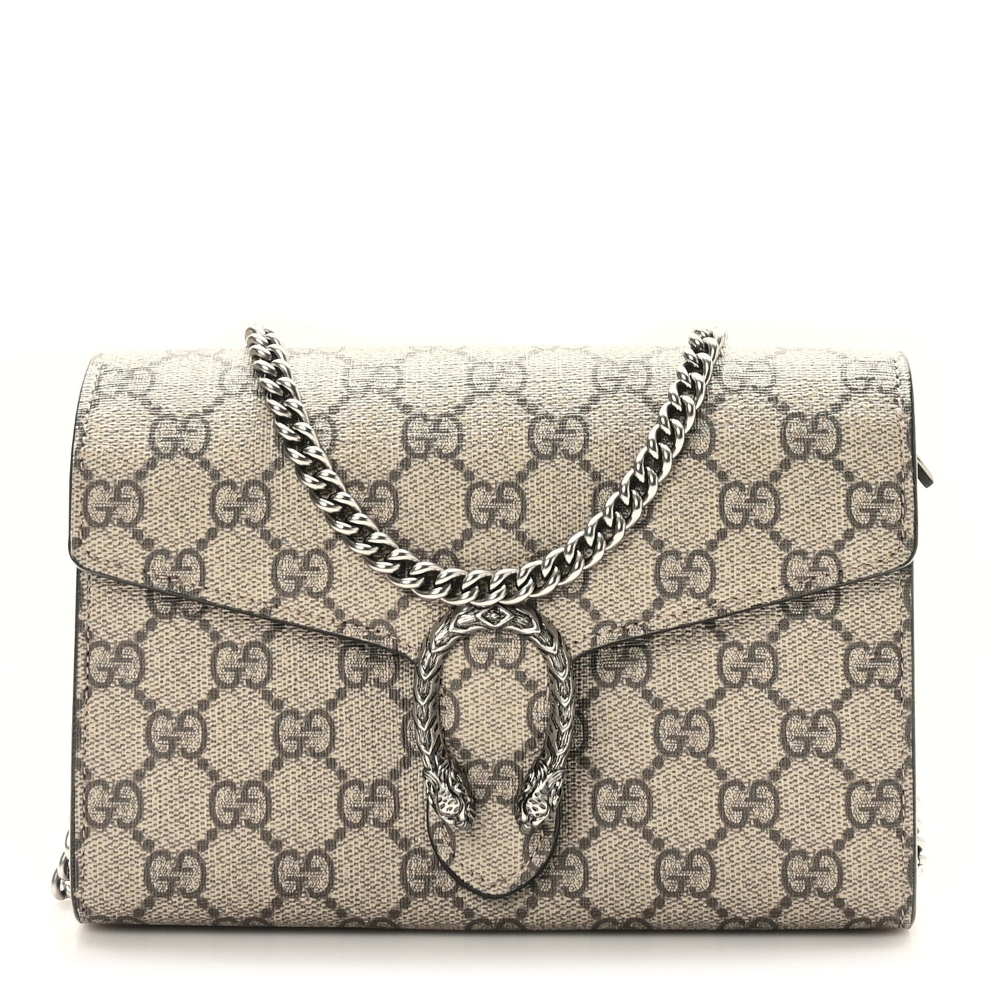 GG Supreme Monogram Mini Dionysus Chain Wallet Beige Taupe