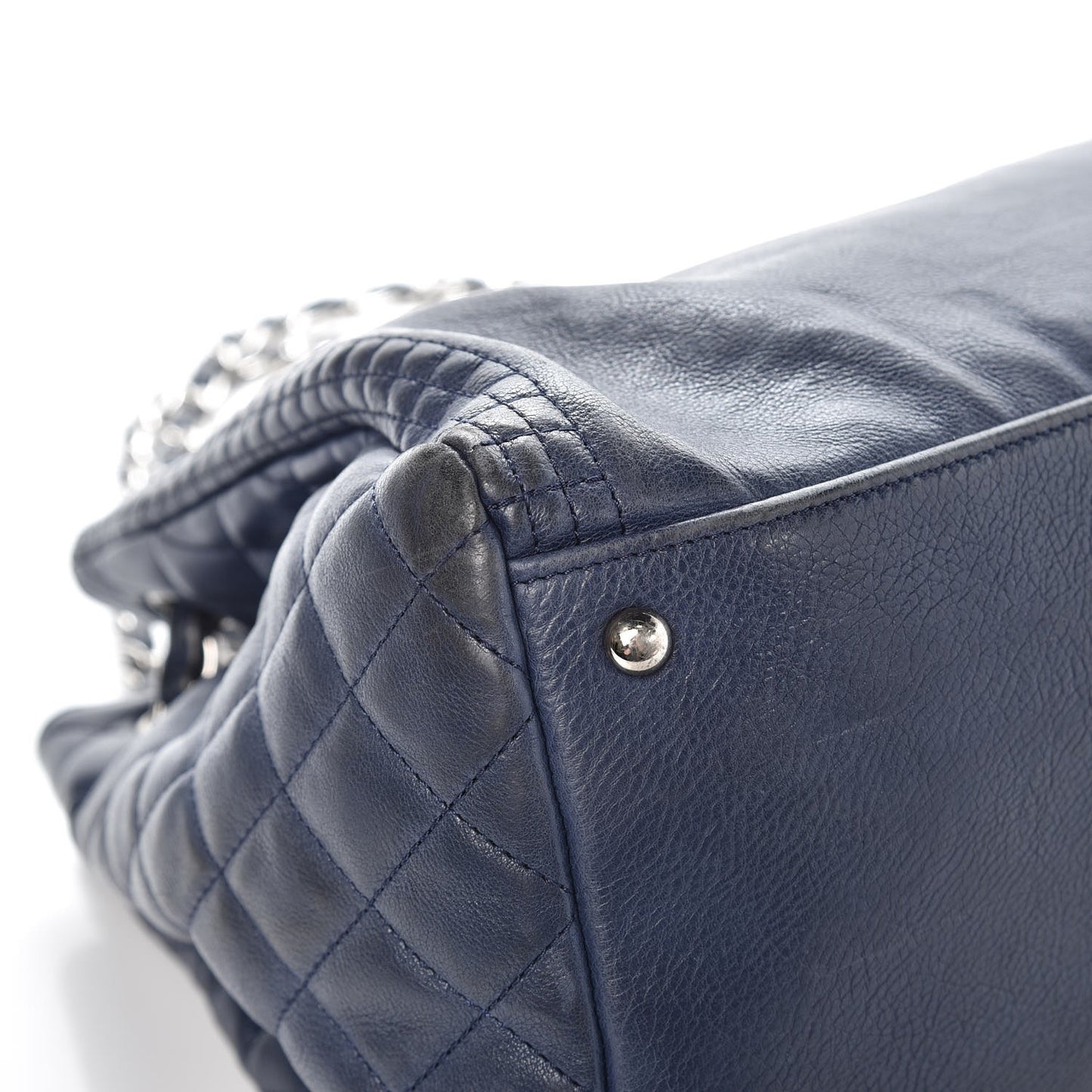 Calfskin Coco Bengal Open Accordion Tote Blue