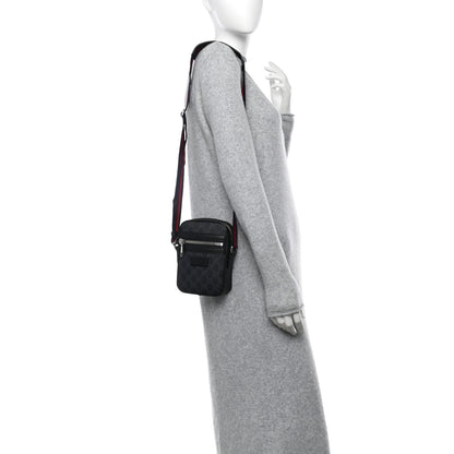 Gucci GG Supreme Monogram Appia Calfskin Web Small Camera Messenger Bag Black Grey 2 of 10