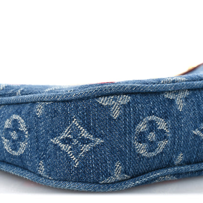 Louis Vuitton LV X TM Monogram Denim Cerises Pochette Accessories Blue 9 of 12