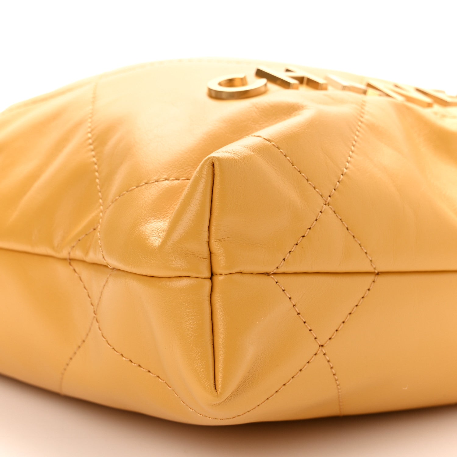 Chanel Shiny Calfskin Quilted Mini Chanel 22 Yellow 9 of 10