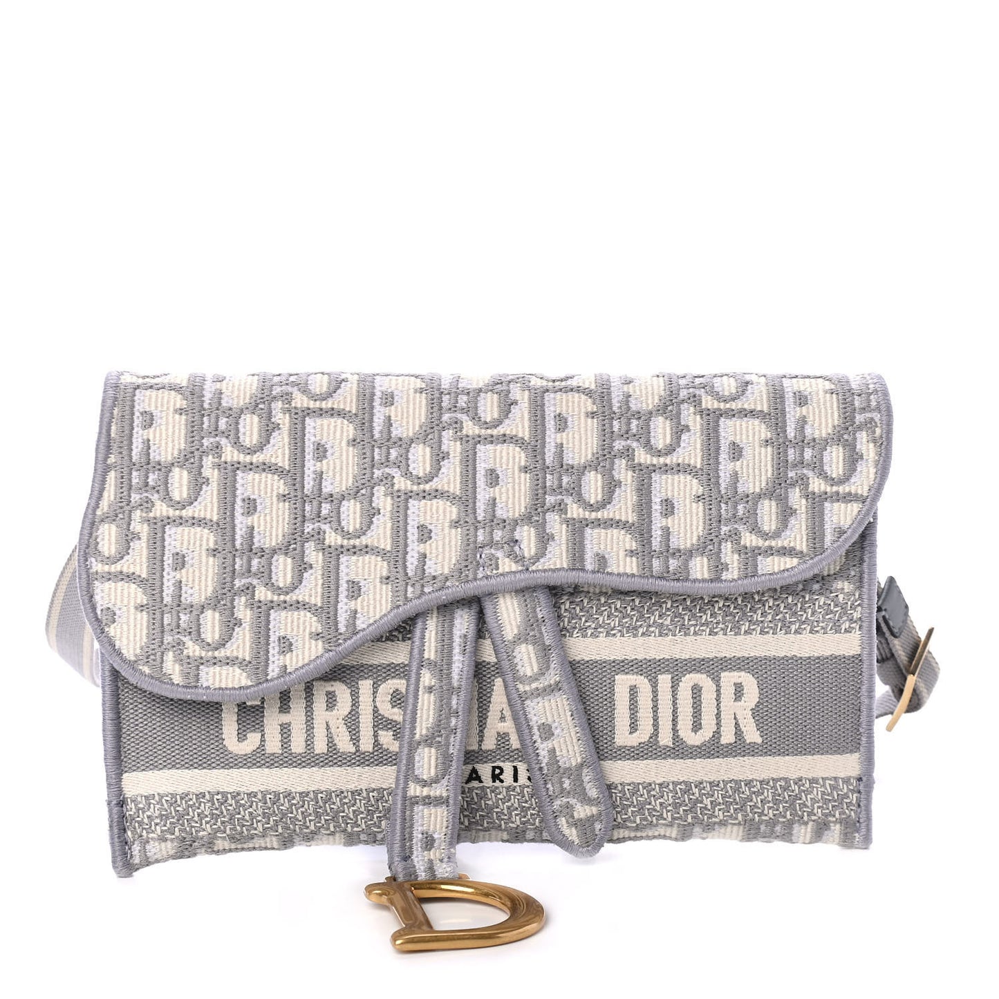 Oblique Slim Saddle Pouch Grey