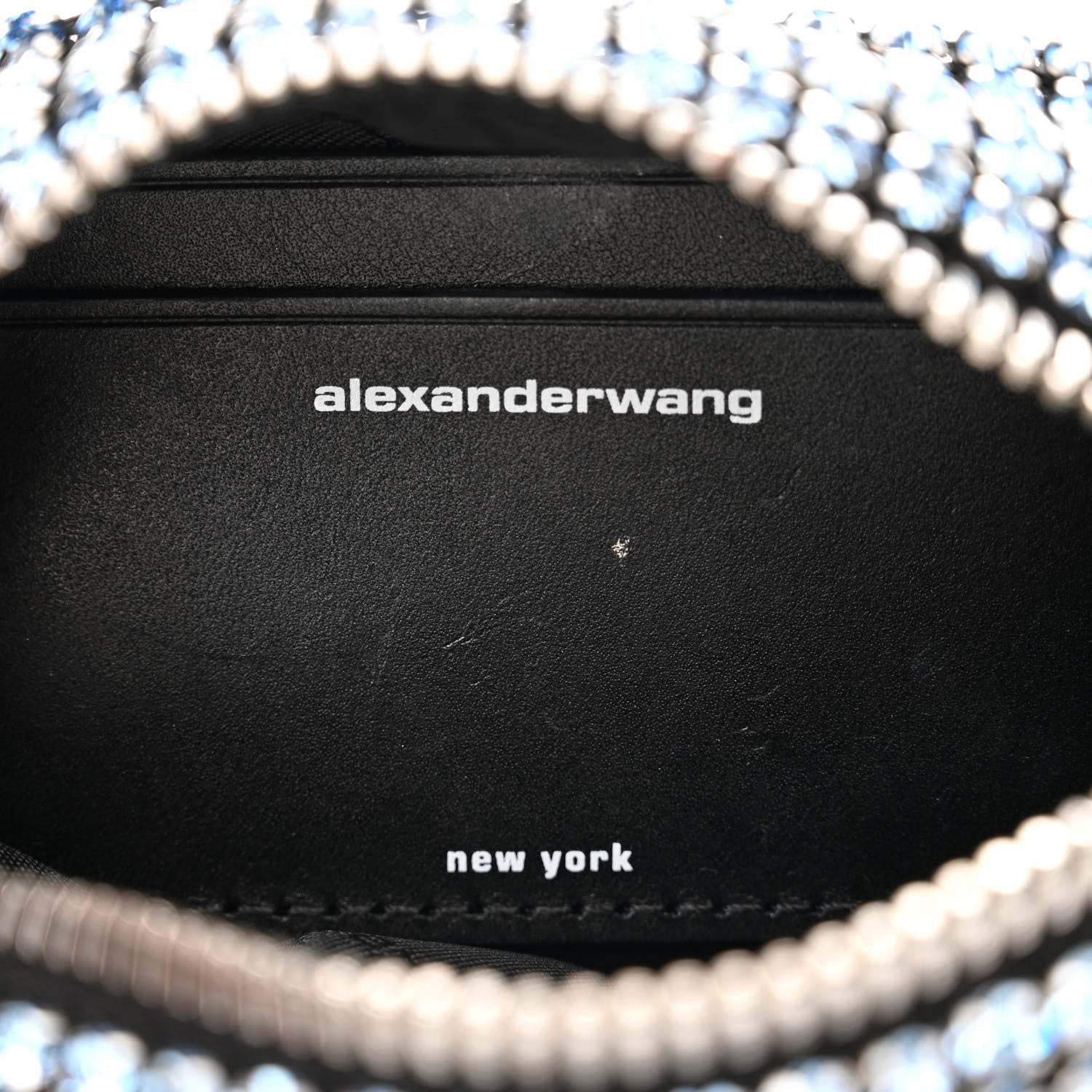 Alexander Wang Mesh Crystal Rhinestone Mini Heiress Pouch Baby Blue 6 of 14