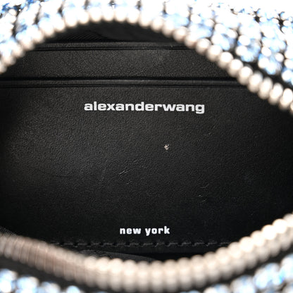 Alexander Wang Mesh Crystal Rhinestone Mini Heiress Pouch Baby Blue 6 of 14