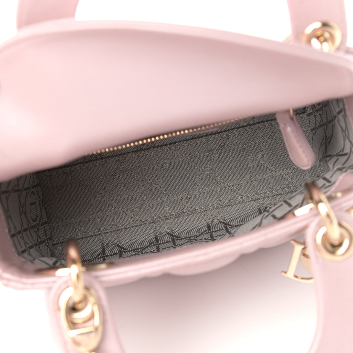 Metallic Lambskin Cannage Mini Lady Dior Lotus
