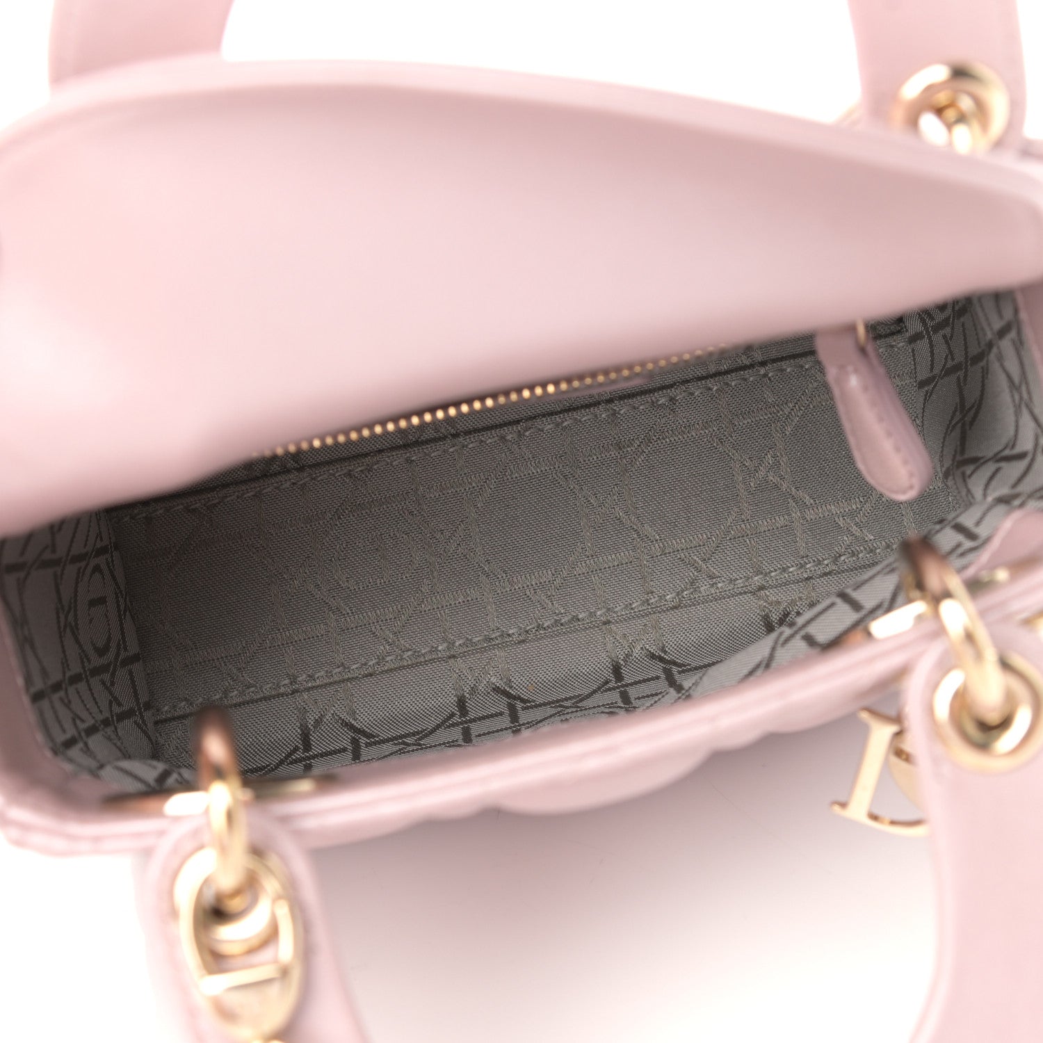 Christian Dior Metallic Lambskin Cannage Mini Lady Dior Lotus 5 of 14