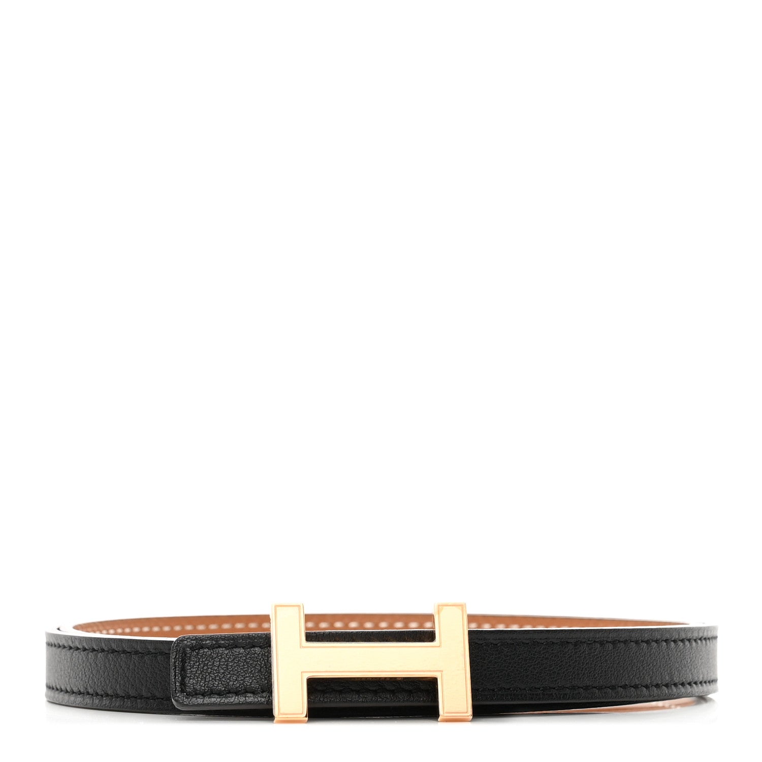 Hermes Swift Epsom 13mm Focus Belt Black Gold 1 of 7