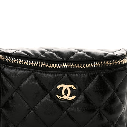 Chanel Shiny Aged Calfskin Quilted Utility Waist Belt Bag Black 8 of 11