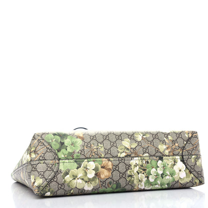 Gucci GG Supreme Monogram Blooms Medium Reversible Tote Beige New Military Black 5 of 11