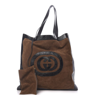 Gucci Suede Large Ophidia Vertical Shopping Tote Chestnut 1 of 13