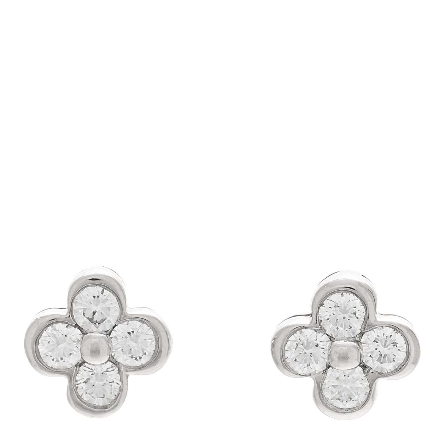 Tiffany Platinum Diamond Lace Stud Earrings 1 of 4