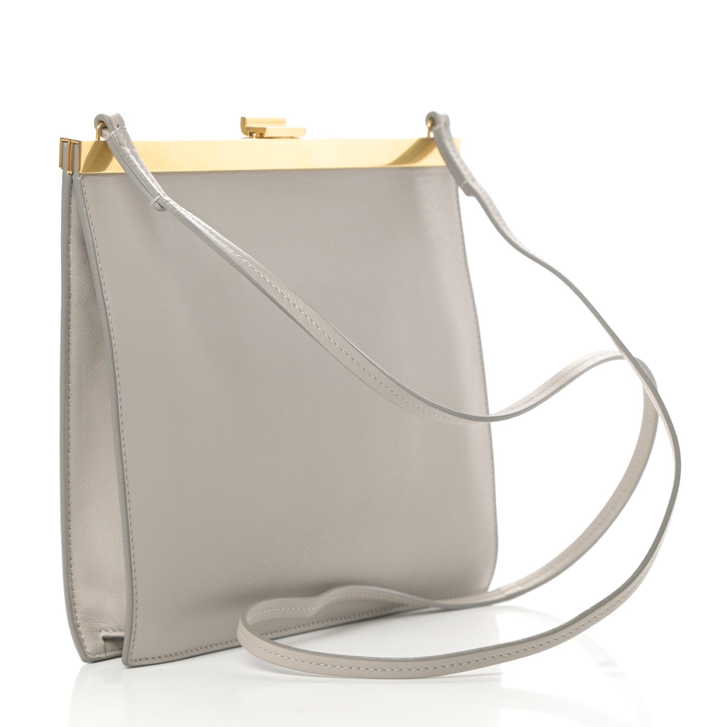 Smooth Calfskin Mini Clasp Bag Beige