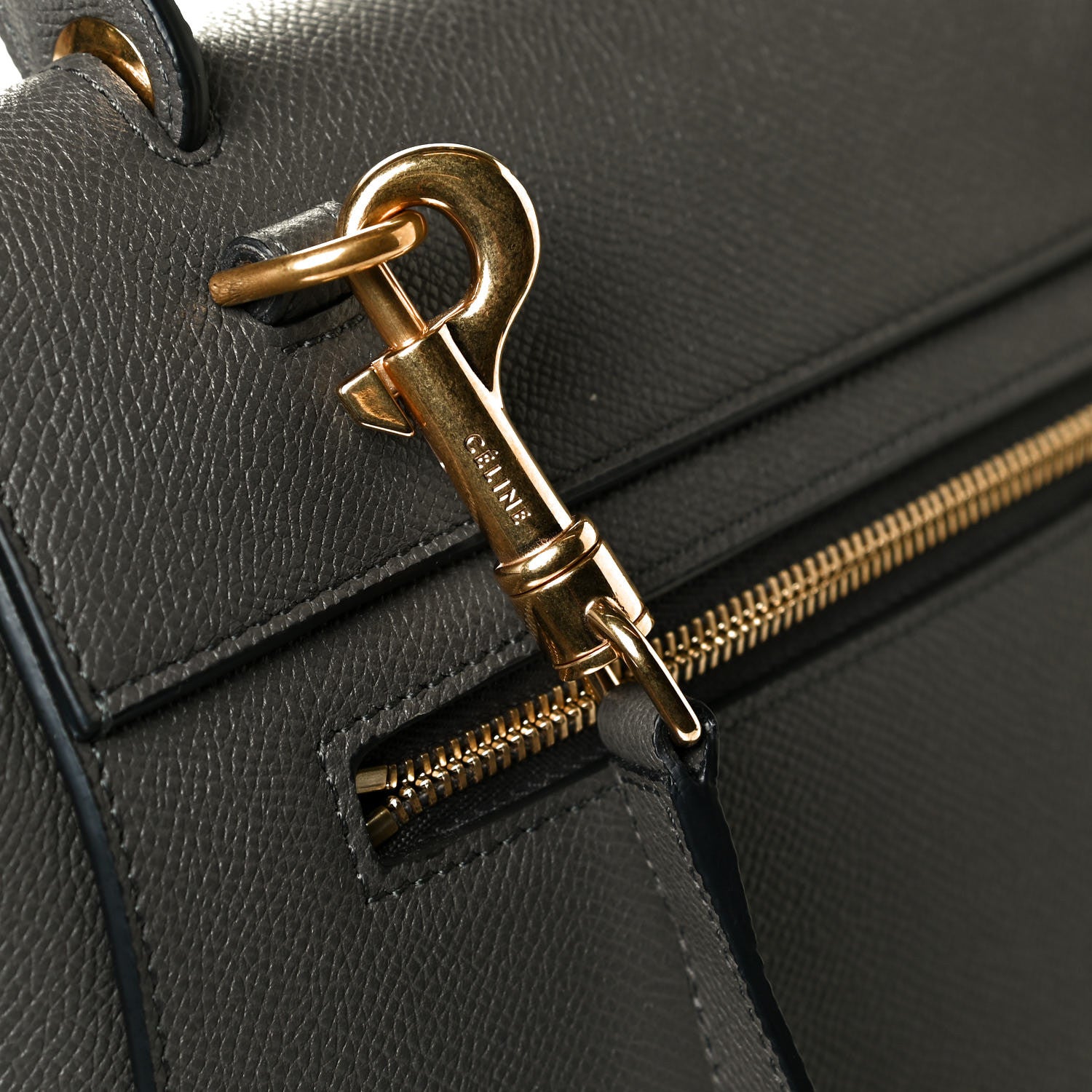 Celine Grained Calfskin Micro Belt Bag Grey 7 of 7