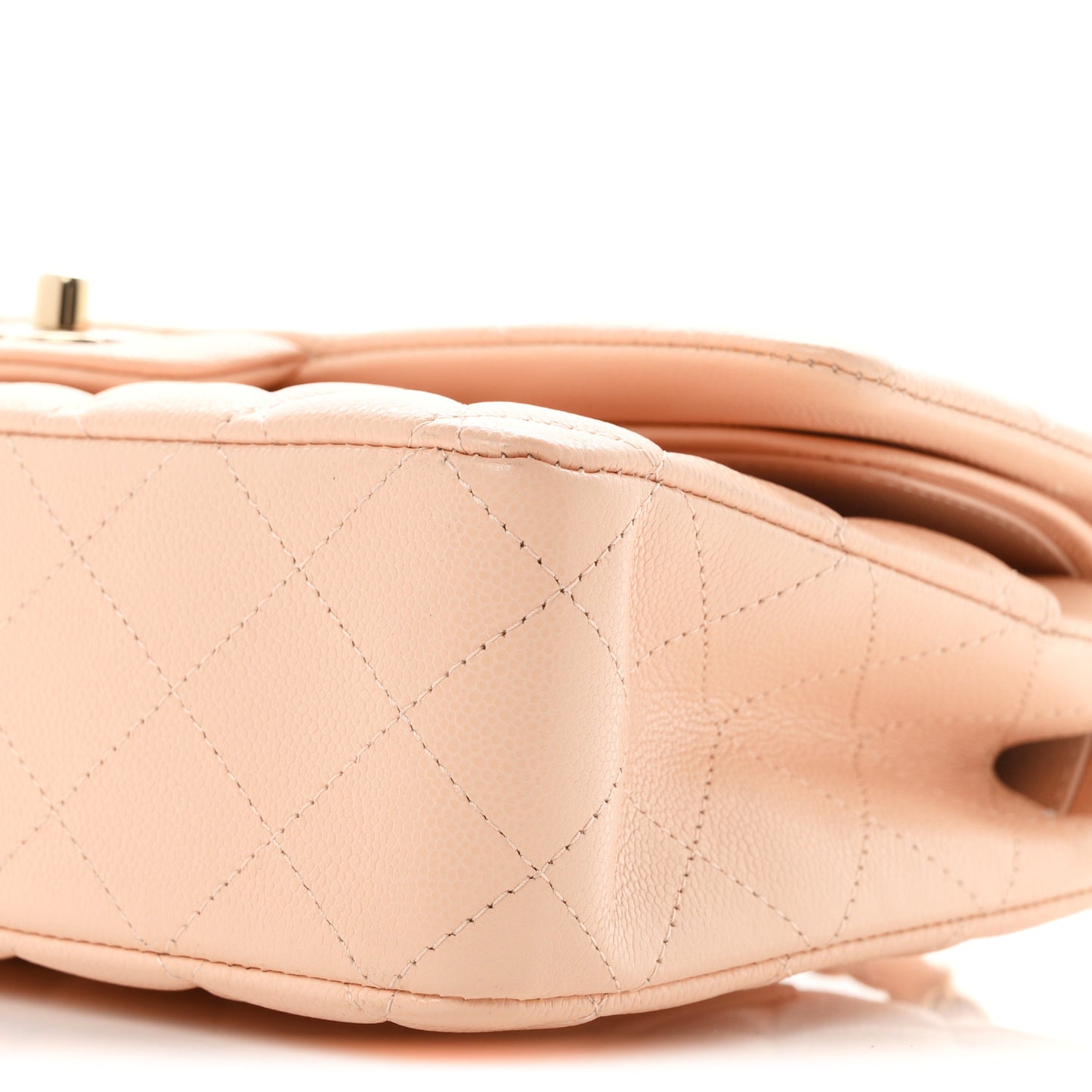 Caviar Quilted Medium Double Flap Light Pink