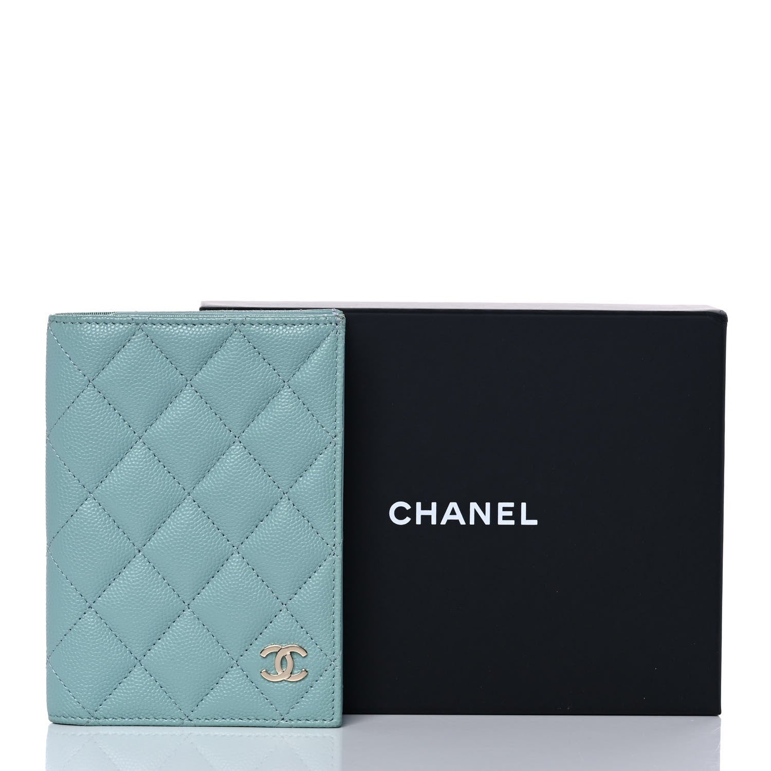 Chanel Caviar Quilted Passport Holder Light Blue 11 of 11