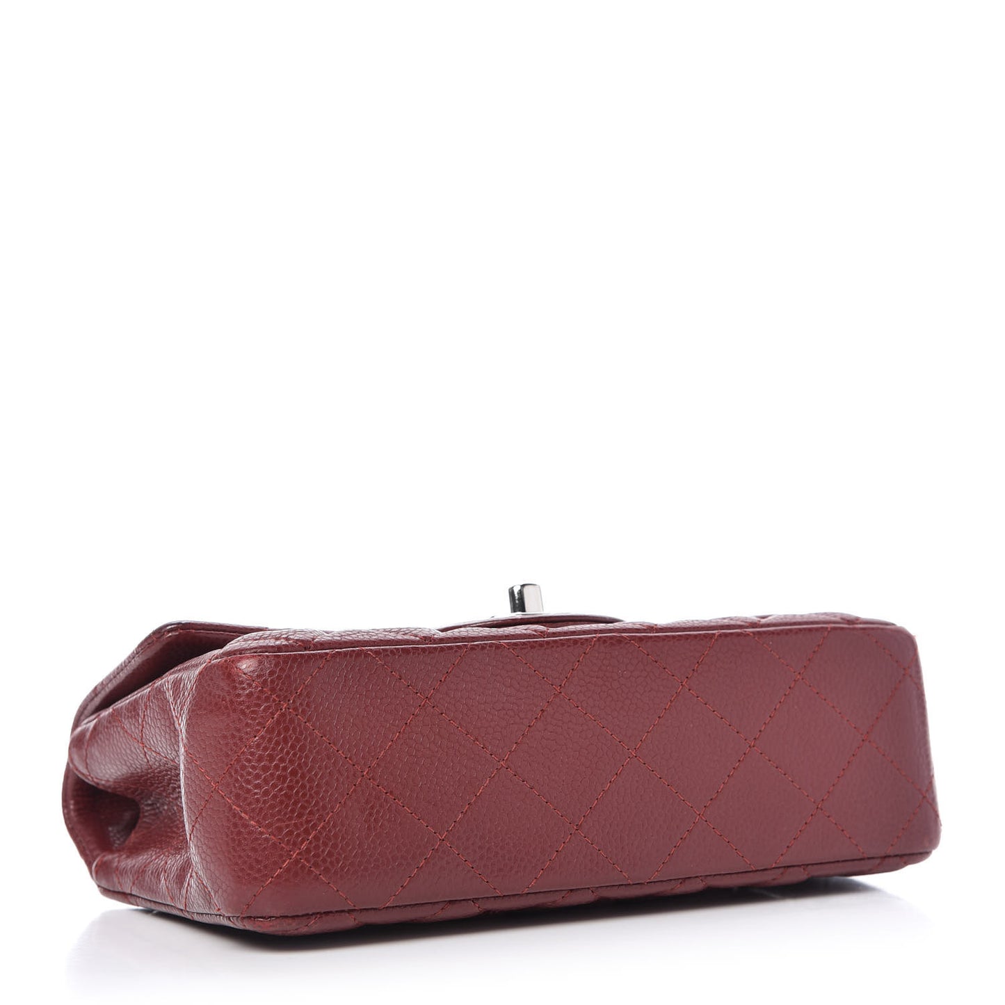 Caviar Quilted Mini Rectangular Flap Dark Red