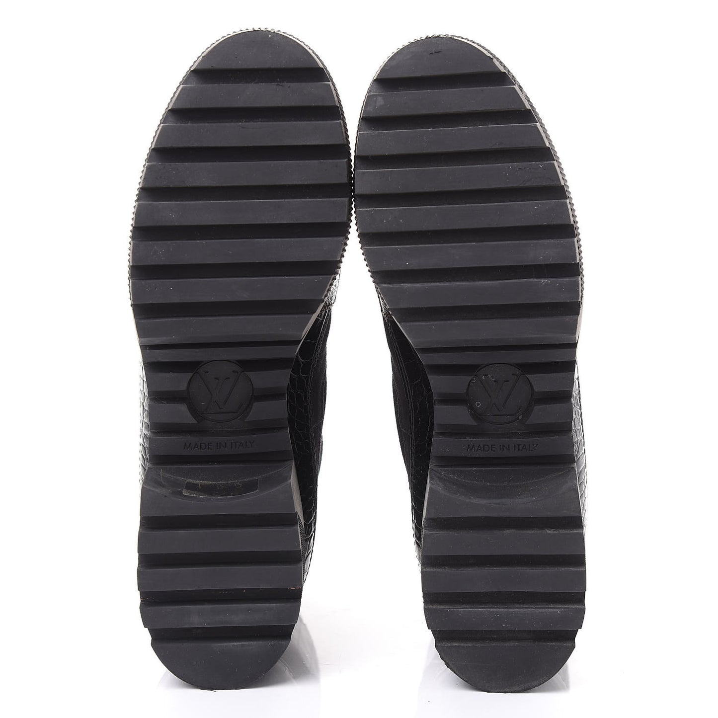 Suede Calfskin Monogram Laureate Platform Desert Boots 38.5 Black