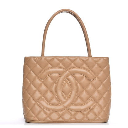 Chanel Caviar Quilted Medallion Tote Beige 1 of 21