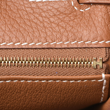 Hermes Taurillon Clemence Retourne Horseshoe Kelly 28 Gold 32 of 40