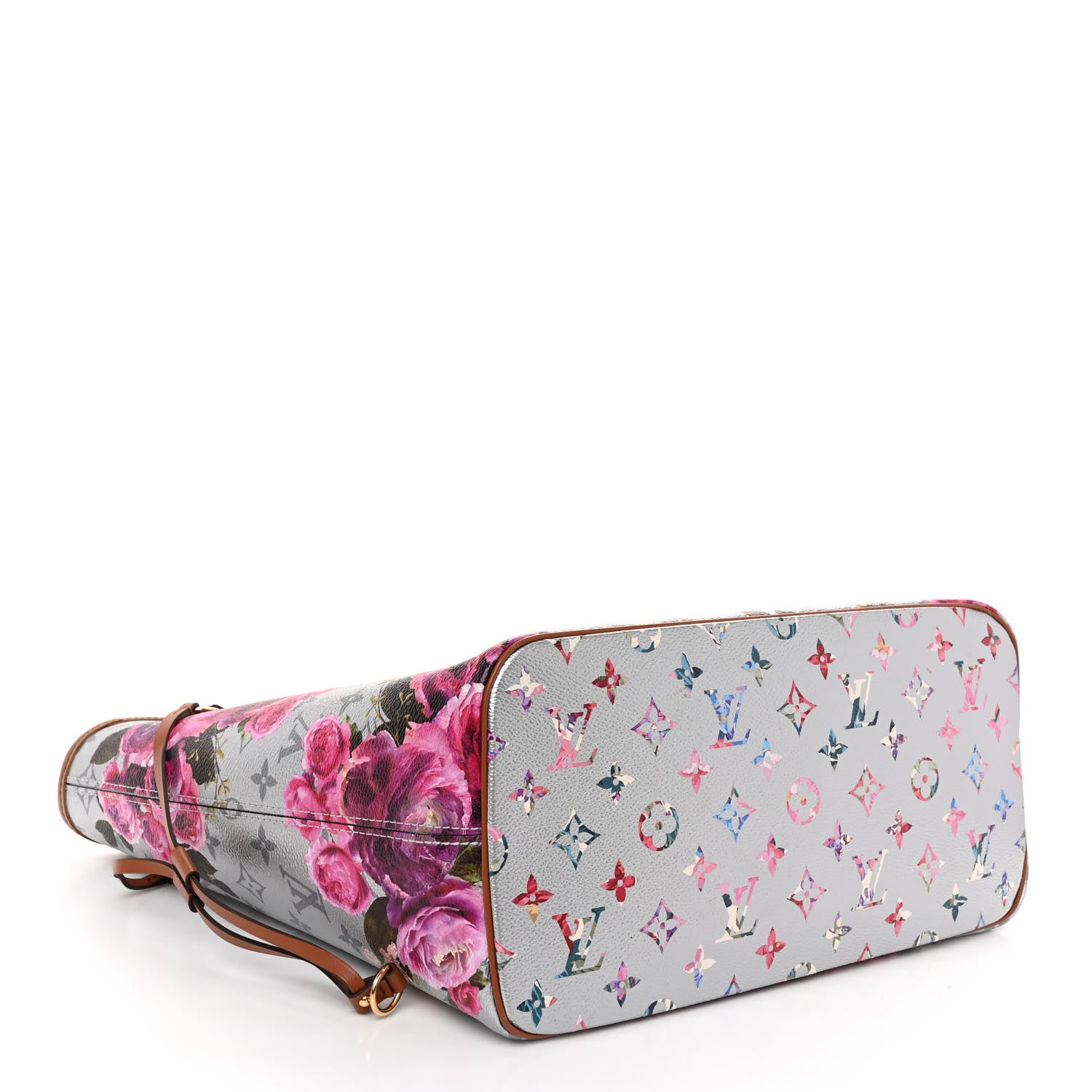 Louis Vuitton LOUIS VUITTON Metallic Monogram LV Garden Neverfull MM Silver 4 of 9