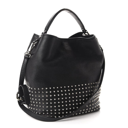Burberry Calfskin Studded Medium Susanna Hobo Black 3 of 13
