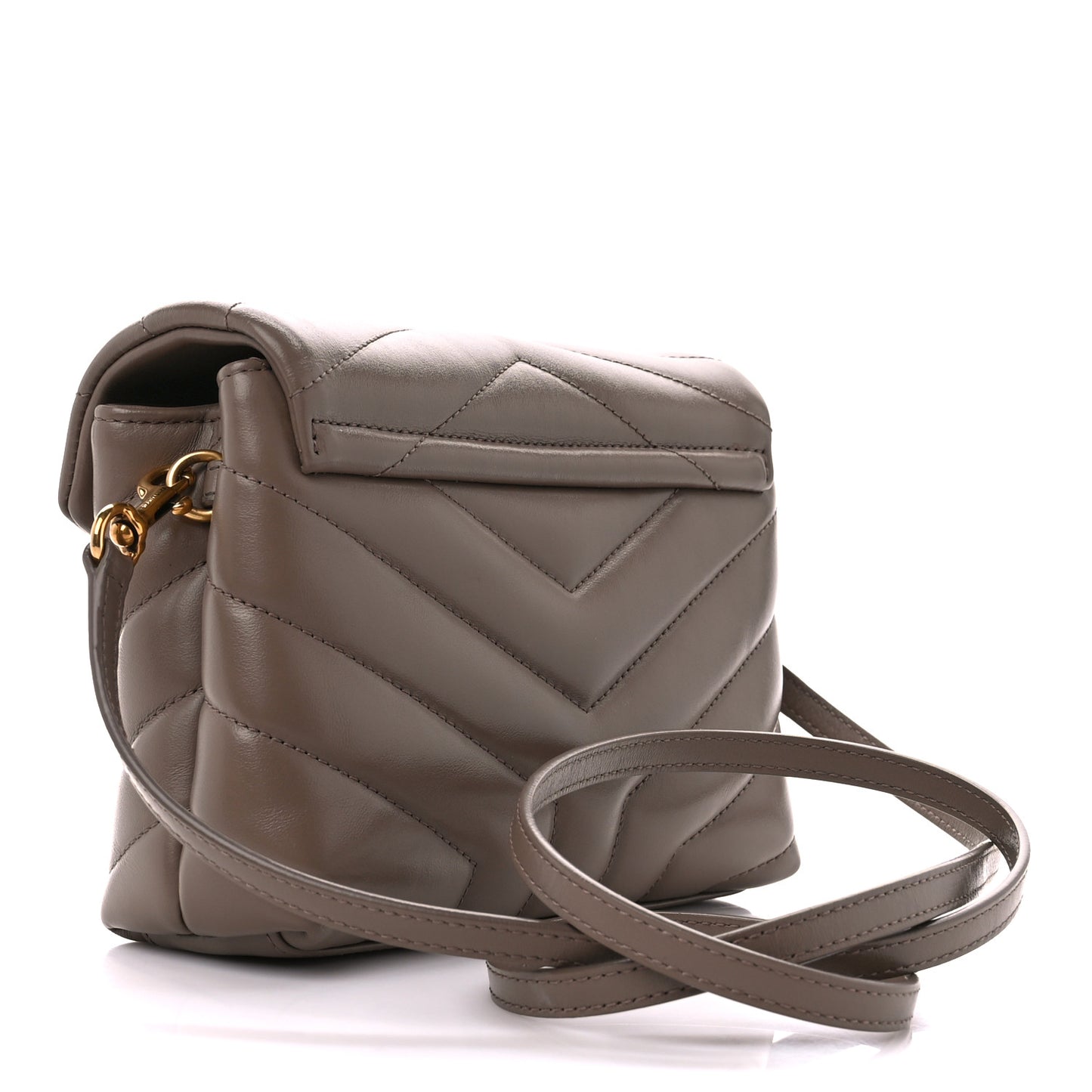 Calfskin Y Quilted Monogram Toy Loulou Crossbody Bag Taupe