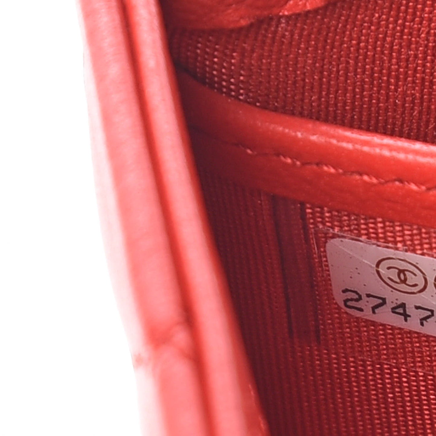 Lambskin Quilted Boy Flap Wallet Red