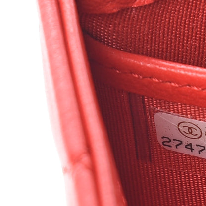 Chanel Lambskin Quilted Boy Flap Wallet Red 10 of 11