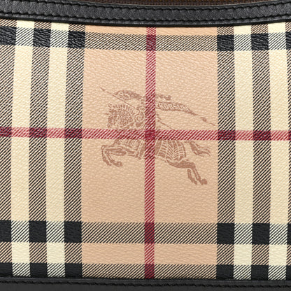 Burberry Haymarket Check Small Peyton Crossbody Clutch Bag Chocolate 6 of 13