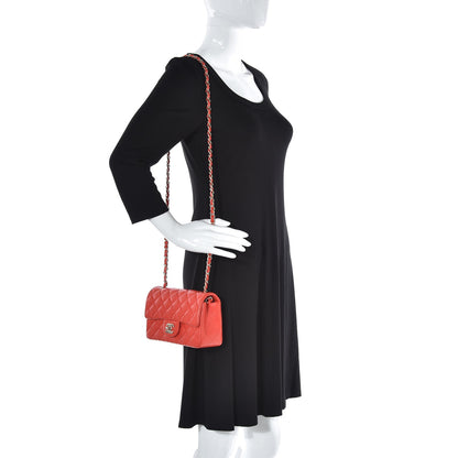 Chanel Lambskin Quilted Mini Rectangular Flap Red 2 of 8