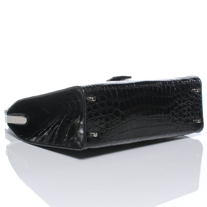 Prada Shiny Crocodile Framed Bag Black 4 of 9