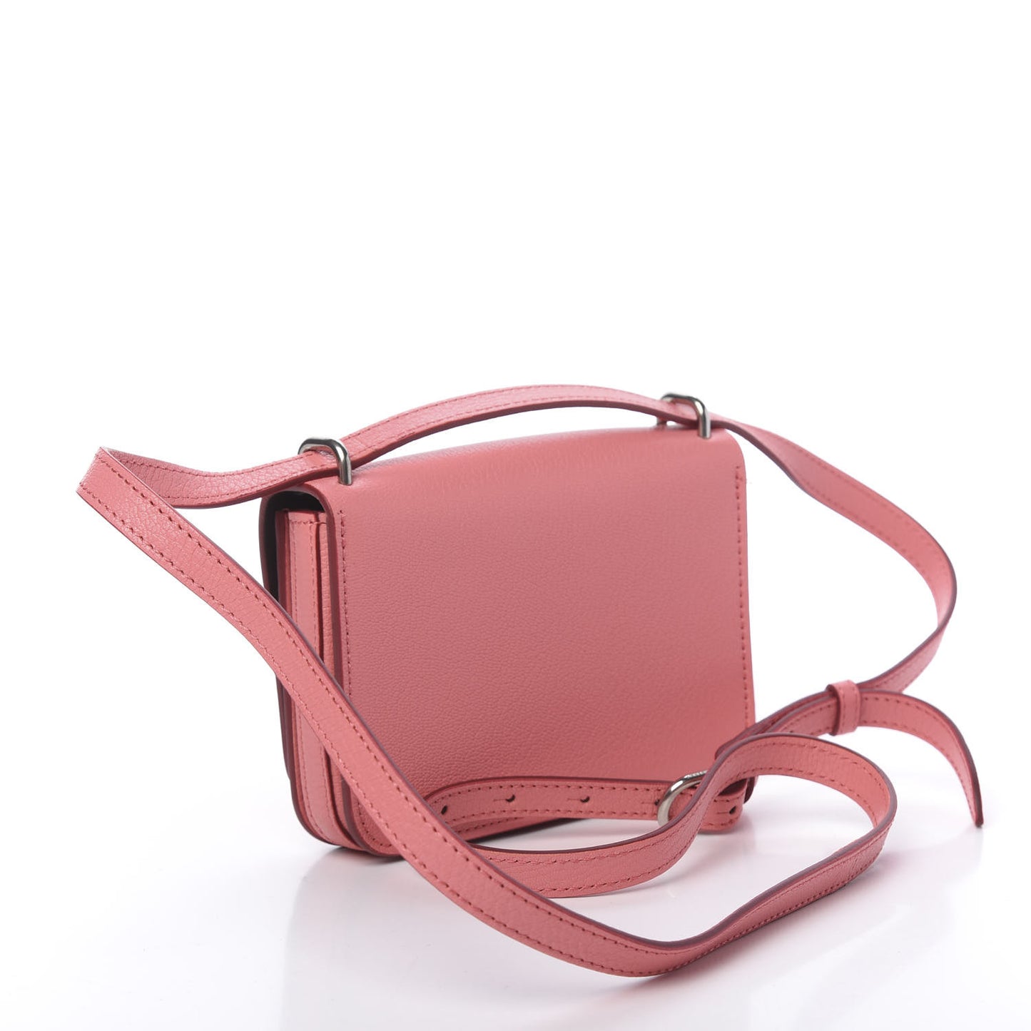 Goatskin Mini D-Ring Bag Bright Coral Pink